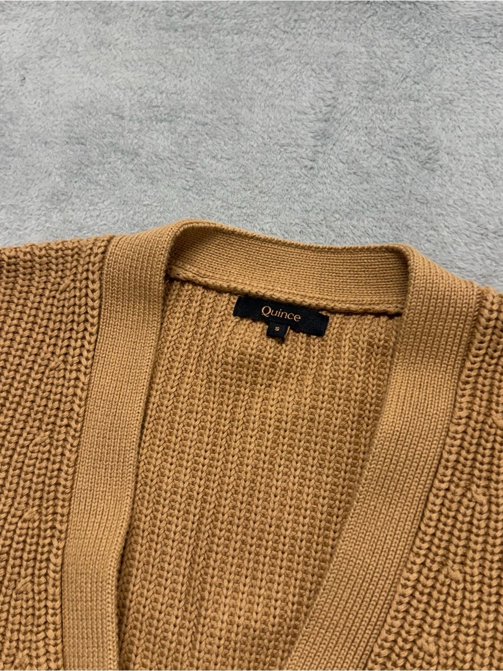 Quince 100% Organic Cotton Oversized Boyfriend Cardigan Fisherman Womens Small - Picture 2 of 11